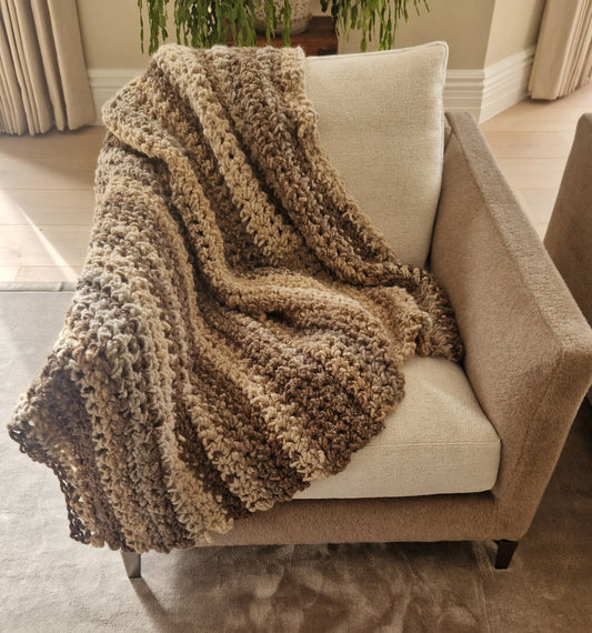 100% UK Alpaca Blanket/Throw - GROOVY SAND