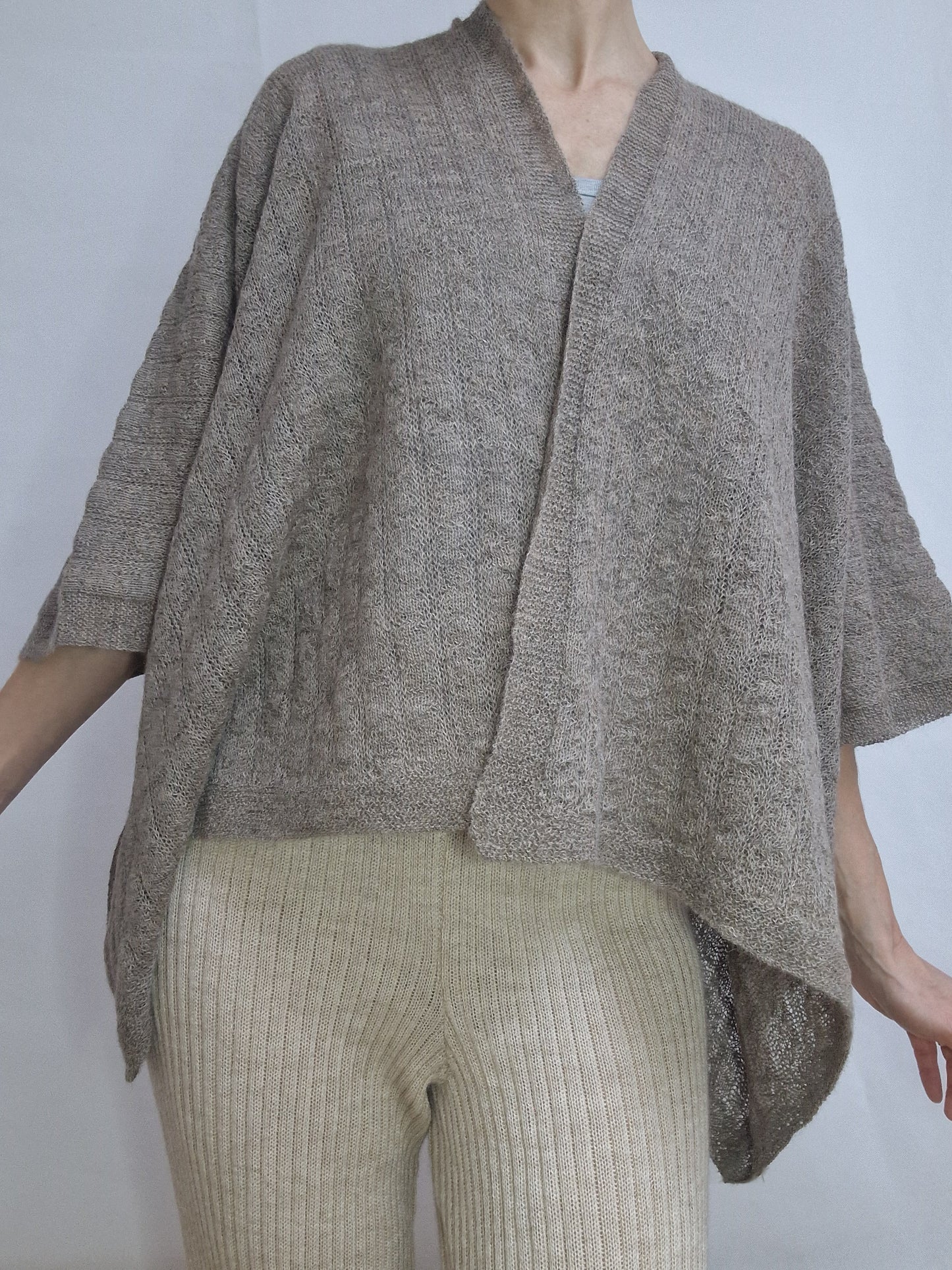 Alpaca Cape Wrap - Grey Mix