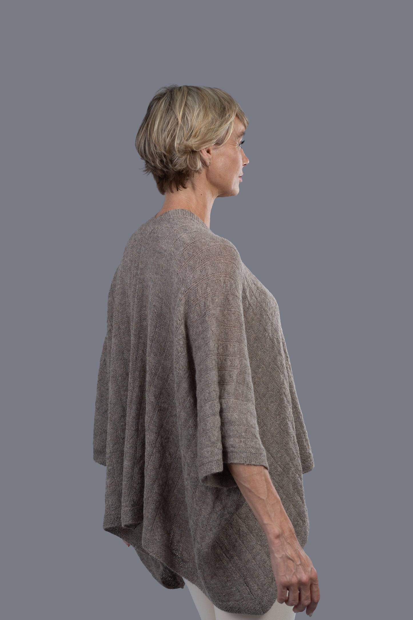 Alpaca Cape Wrap - Grey Mix