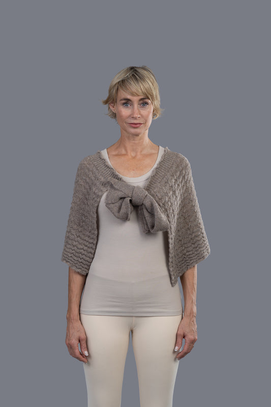 Alpaca Capelet - Grey Mix