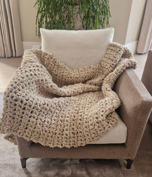 100% UK Alpaca Blanket/Throw LUSH SAND